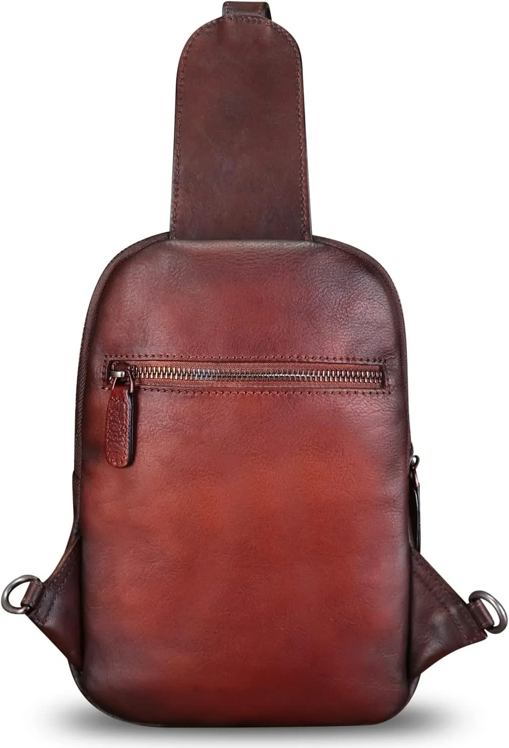 Genuine Leather Sling Bag for Women Vintage Real Leather Sling Backpack Shoulder Crossbody Bag Chest Purse