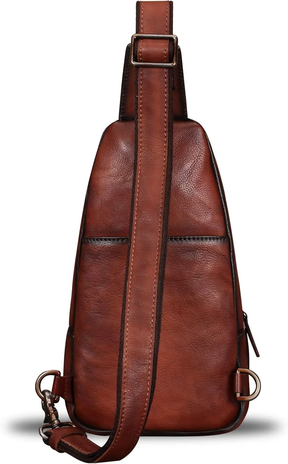 Genuine Leather Sling Bag - Vintage Sling Backpack for Men & Women - Fashion Shoulder & Crossbody Bag