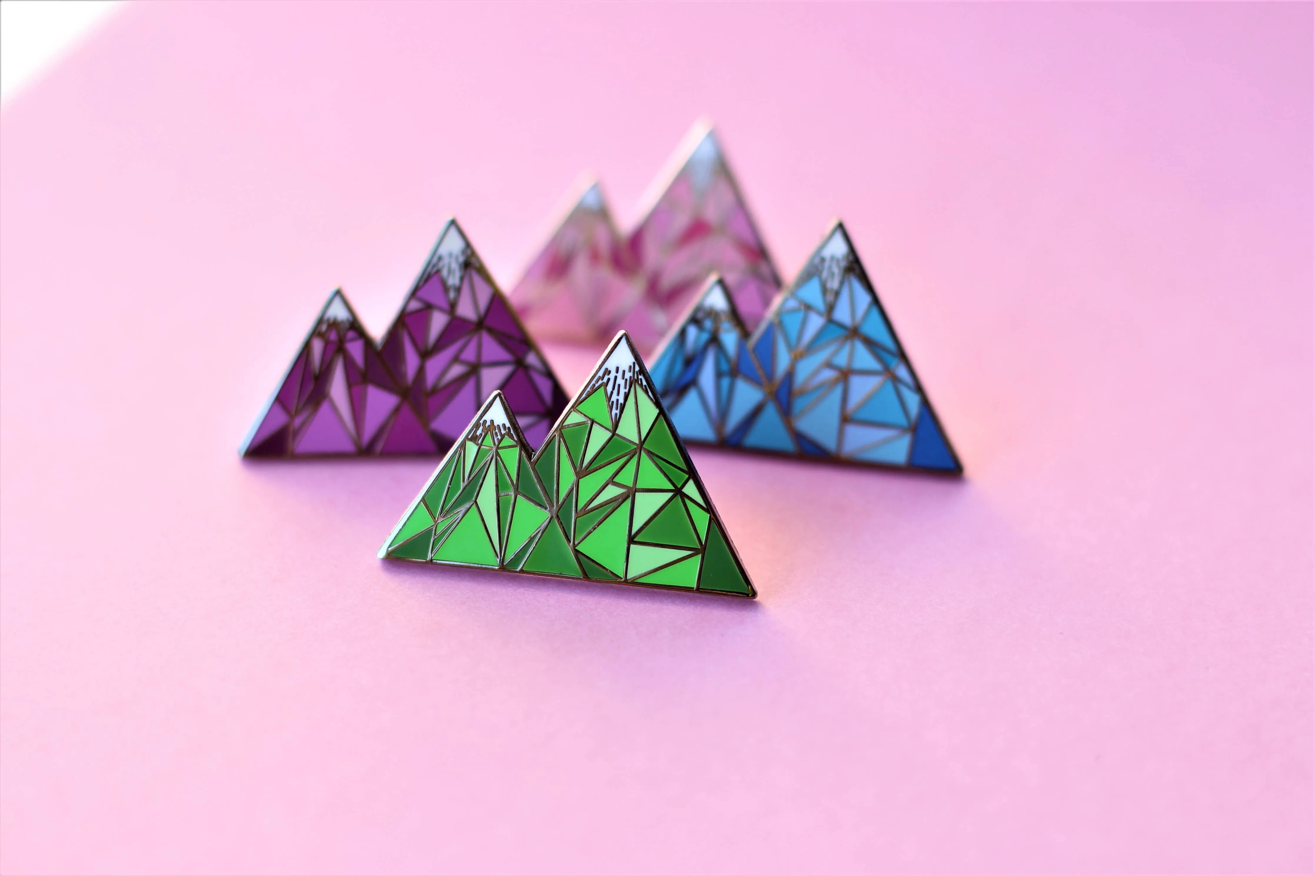 Geometric Mountain – Colorado / Mountain Life Enamel Pin: Green