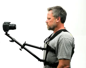 Glide Gear SNC 100 Snorricam Rig, 3rd-Person Chest Mount for DSLR or Smartphone, 3.3lb Payload, 3ft Articulating Arm, Lightweight Aluminum Harness