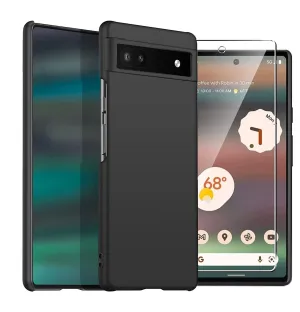 Google Pixel 6a Case Slim Hard Cover & Glass Screen Protector