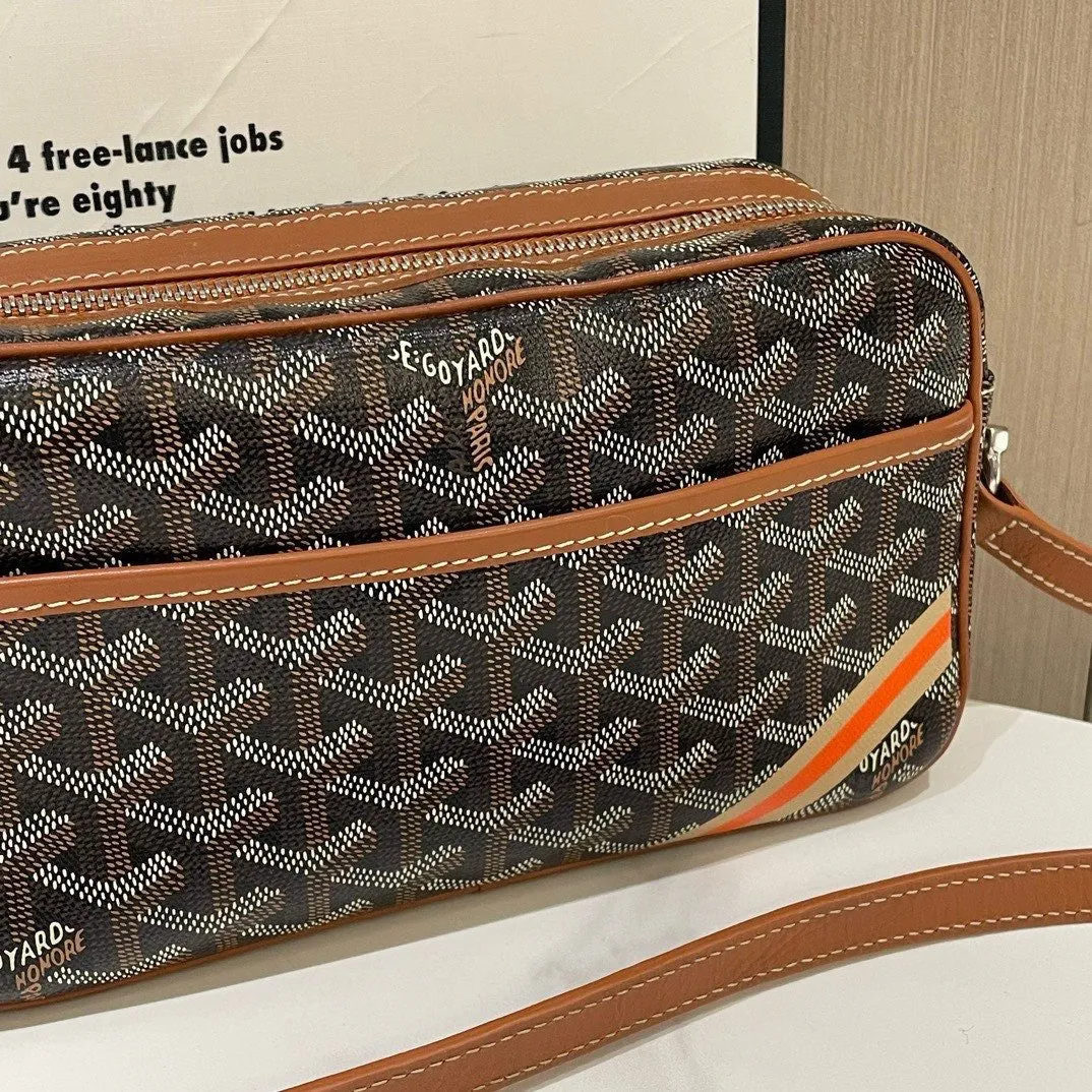 Goyard Preloved Chevron Camera Bag Brown Crossbody (2020) #13397