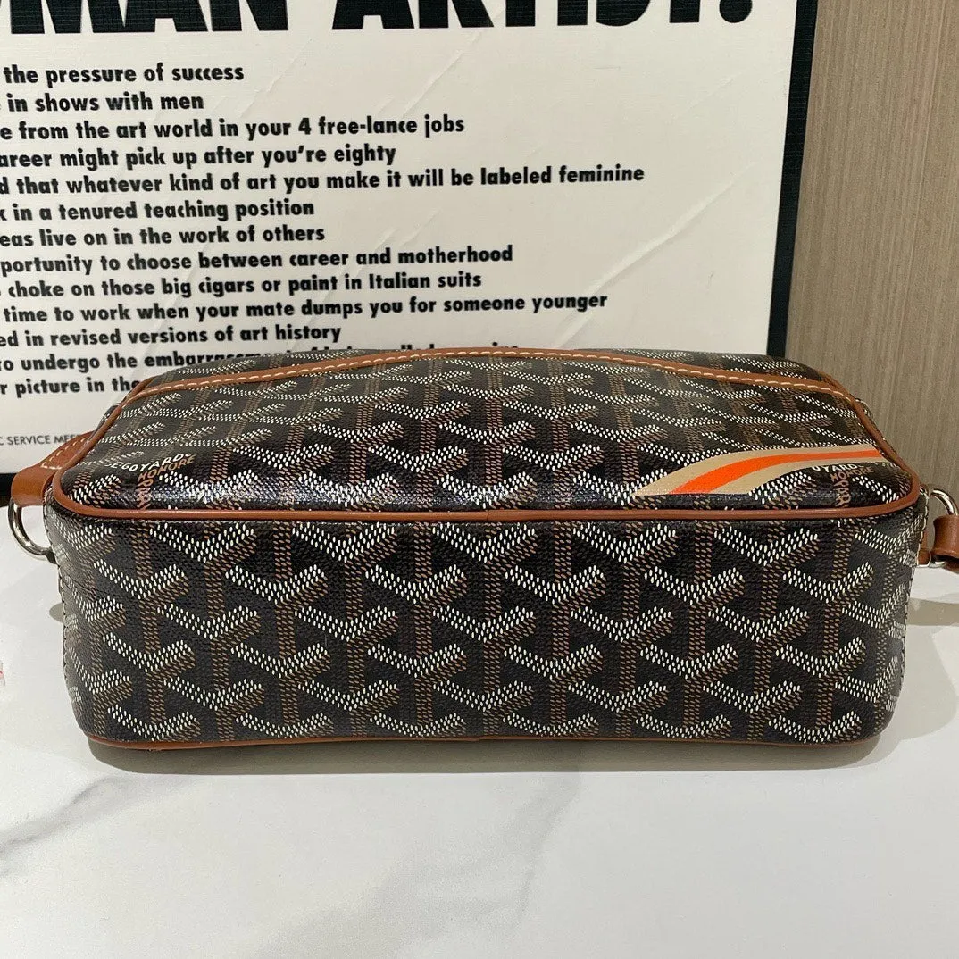 Goyard Preloved Chevron Camera Bag Brown Crossbody (2020) #13397