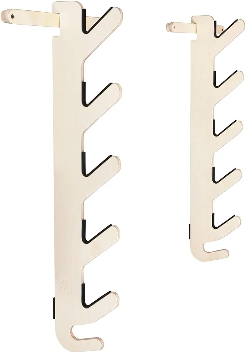 Grassracks Birch Wood Ski Rack - The Hallsteiner Series Indoor Horizontal Ski Wall Rack (4 or 5 Pairs of Skis, Birch)