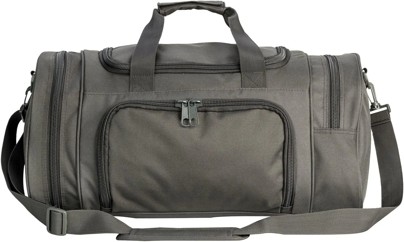 Greencity Gym Bag Travel Duffel Bag Sports Tote Tactical Army Weekender Work Out Bags for Women & Men Lightweight Waterproof Shoe Pocket,Grey 21 Inch