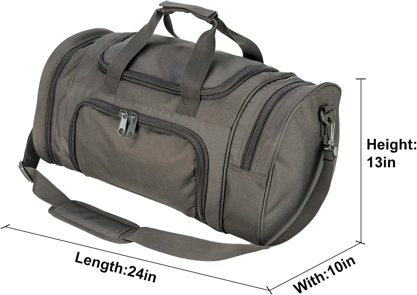 Greencity Gym Bag Travel Duffel Bag Sports Tote Tactical Army Weekender Work Out Bags for Women & Men Lightweight Waterproof Shoe Pocket,Grey 21 Inch