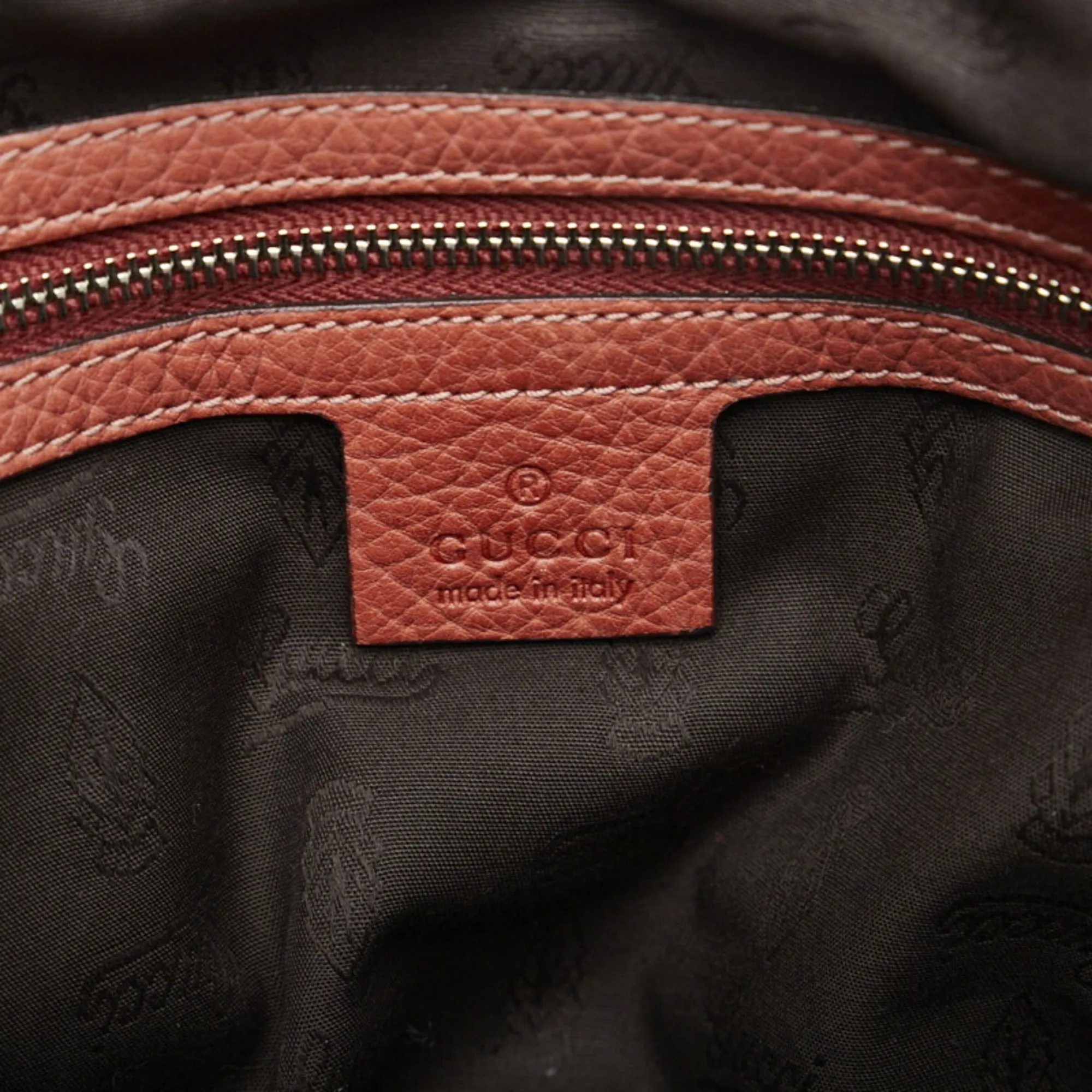 GUCCI bamboo handle handbag tote bag 232947 orange leather ladies