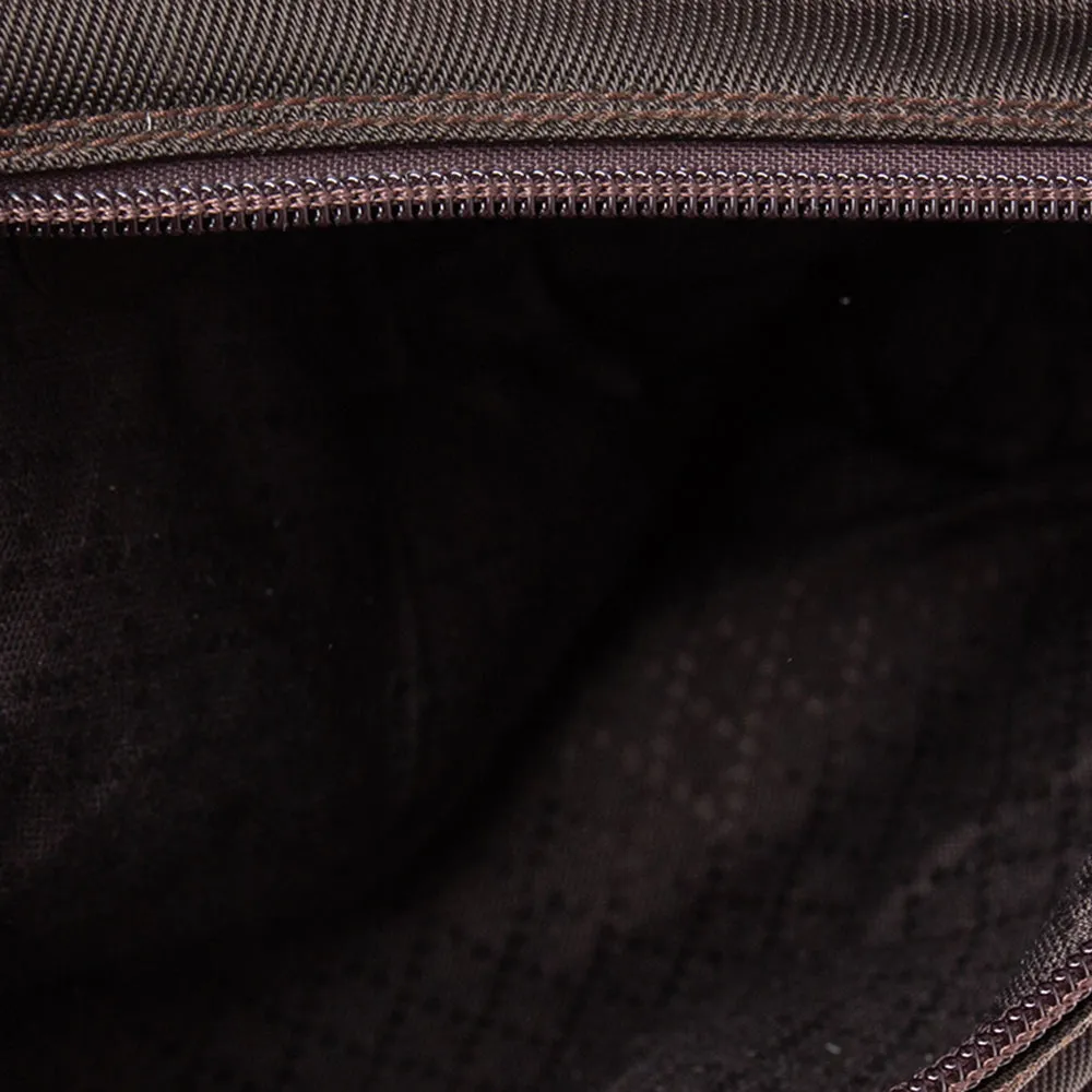 Gucci Brown Nylon and Leather Bamboo Shoulder Bag