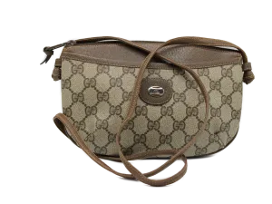 GUCCI GG Plus Brown Canvas Crossbody Bag Vintage