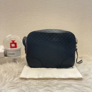 Gucci Marmont Navy Blue Leather Camera Bag Crossbody