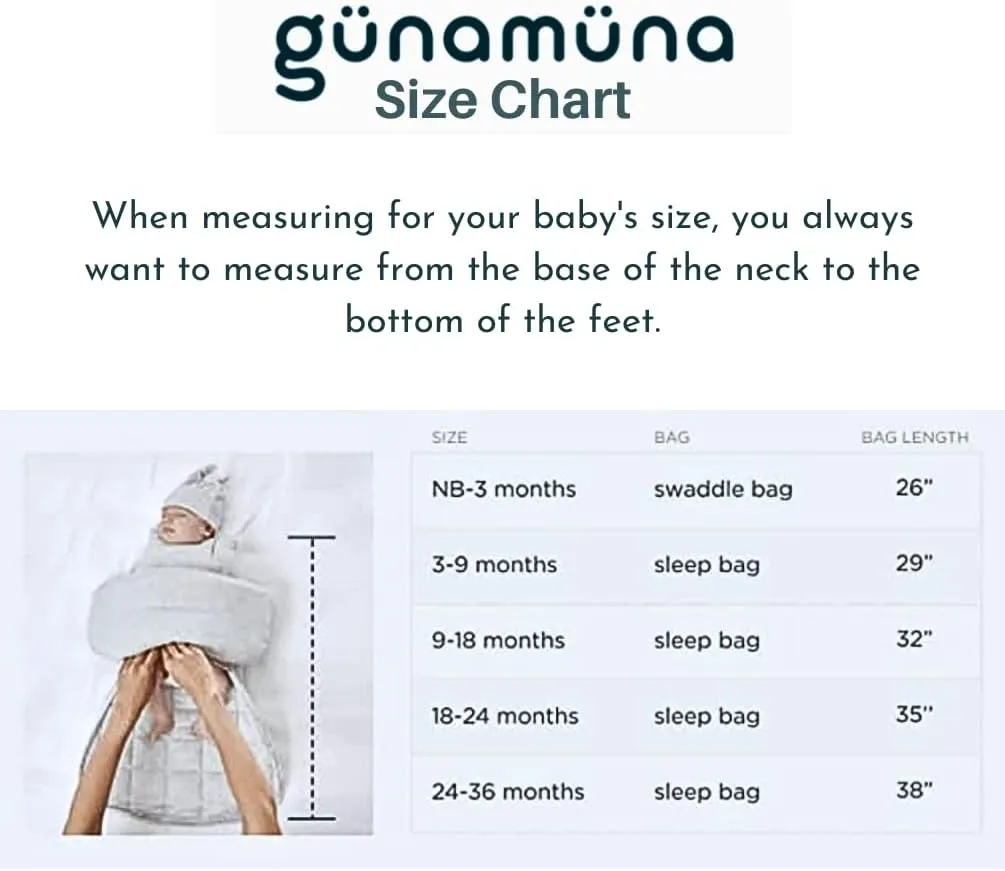 GUNAMUNA Unisex Baby, Toddler Wearable Sleeping Bag Bamboo Rayon, Premium Duvet Sleep Sack, 0.5 TOG