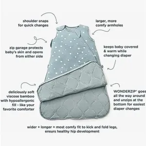 GUNAMUNA Unisex Baby, Toddler Wearable Sleeping Bag Bamboo Rayon, Premium Duvet Sleep Sack, 0.5 TOG