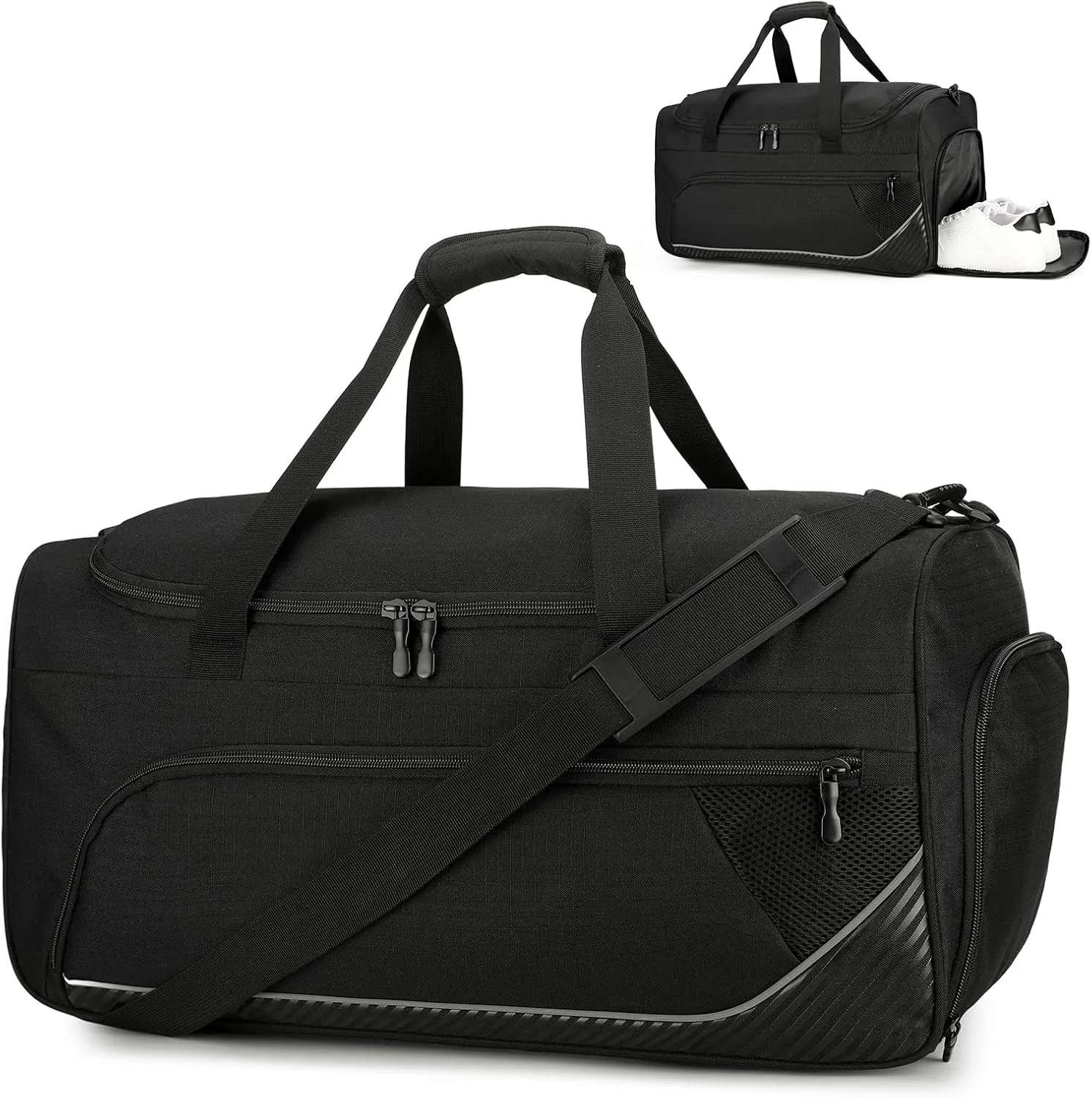 Gym Bag for Men - 45L Sports Travel Duffel Bag with Shoe Compartment, Sports Duffel Overnight Weekender Workout Carry on Bag for Travel, Fitness, Camping, Sport