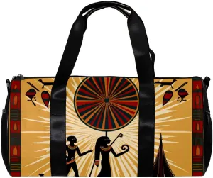 Gym Bags for Men,Travel Duffel Bags for Women,Ancient Egyptian Ethnic Vintage,Workout Bag