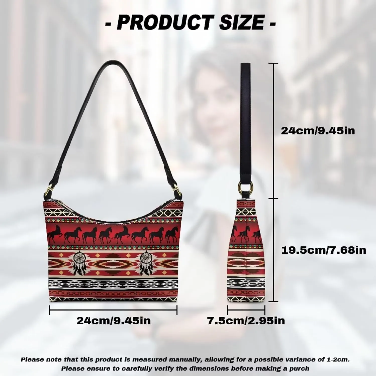 Handbag for Women Leather Underam Shoulder Bag with Zipper Fashion Work Purse Waterproof Travel Wallet