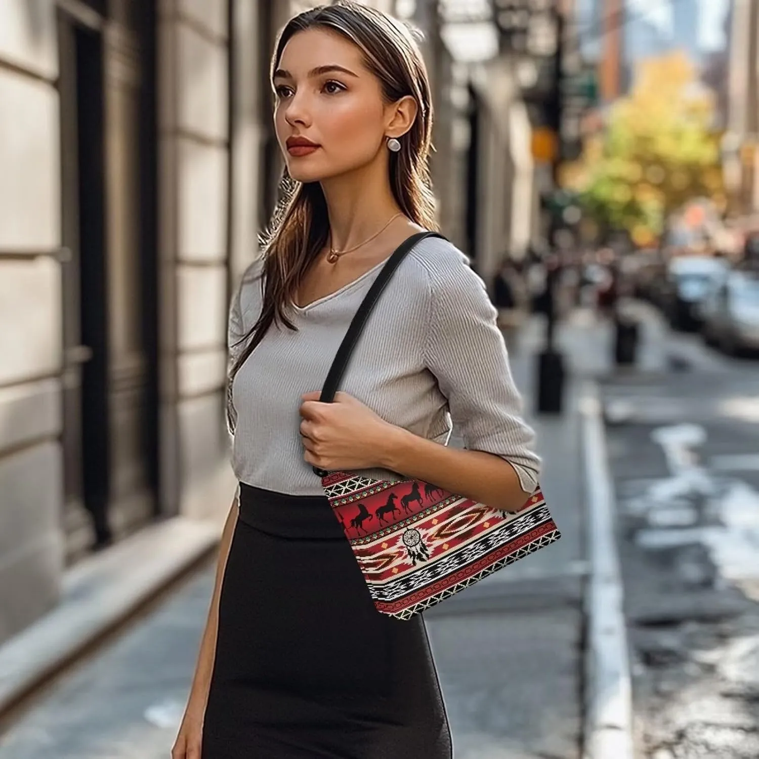Handbag for Women Leather Underam Shoulder Bag with Zipper Fashion Work Purse Waterproof Travel Wallet