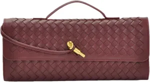Handwoven shoulder accordion bags fashionable horizontal handbags versatile women's crossbody purses