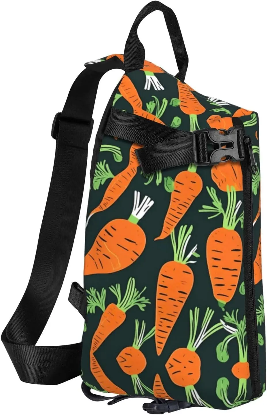 Happy Carrot Seamless Pattern Print Crossbody Backpack Casual Adjustable Bag Multifunctional Sling Backpack