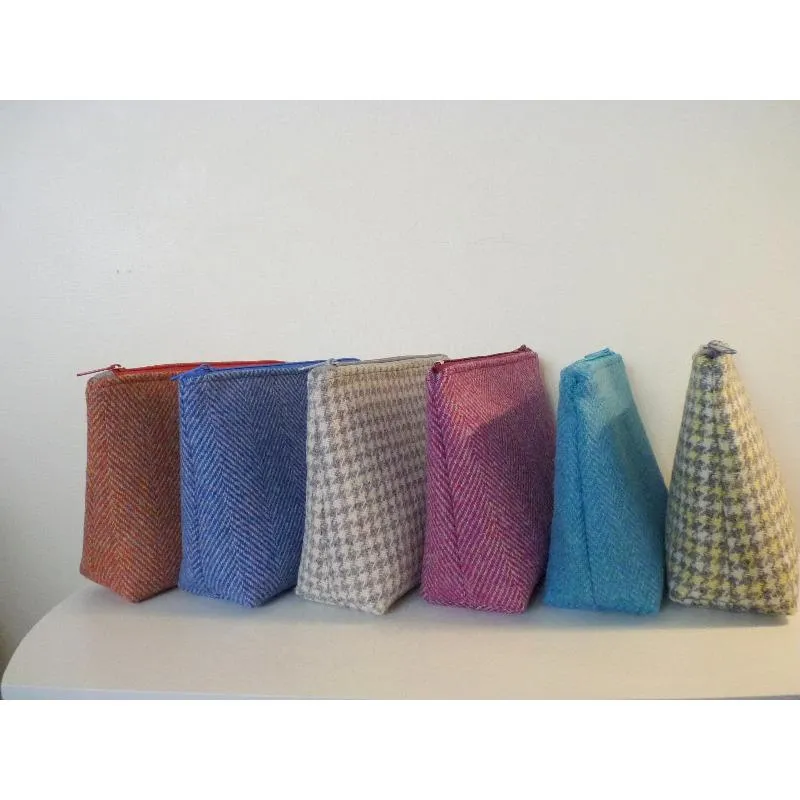 Harris Tweed Cosmetic Bag - Bright Multi Check