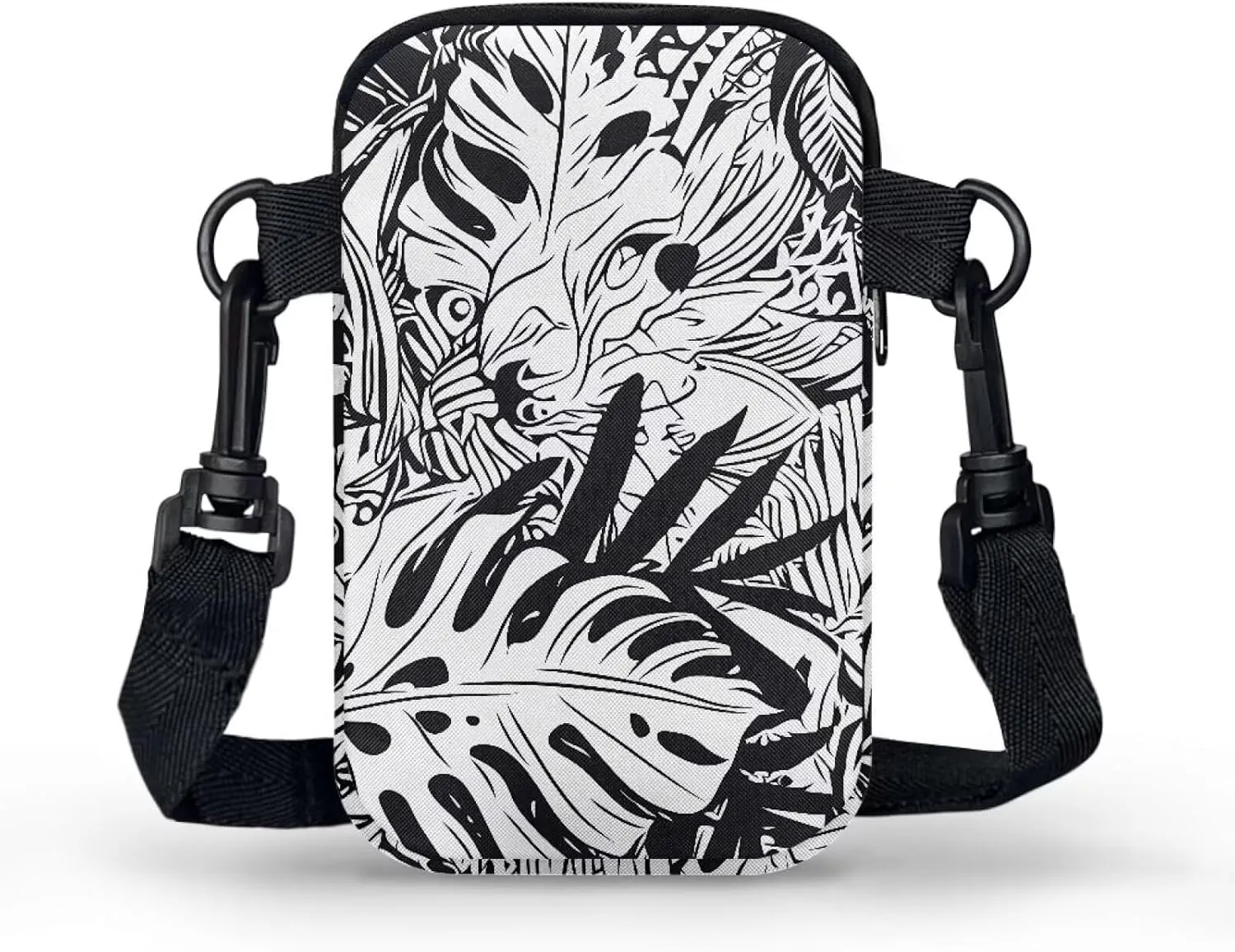 Hawaiian Tribal Small Crossbody Bags for Women Cell Phone Bag Purse, Sea Turtle Zipper Sling Purses Shoulder Bag