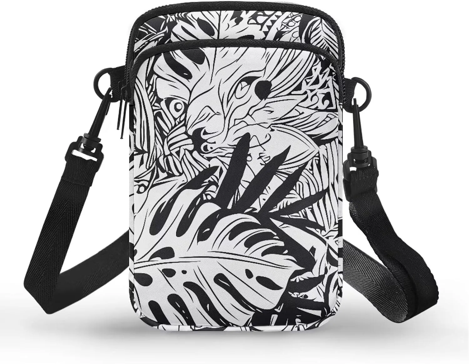 Hawaiian Tribal Small Crossbody Bags for Women Cell Phone Bag Purse, Sea Turtle Zipper Sling Purses Shoulder Bag