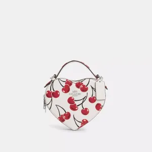 Heart Crossbody Bag With Cherry Print