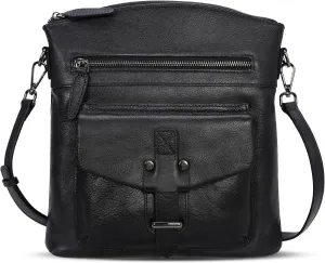 HESHE Leather Crossbody Bags for Women Satchel Purses Shoulder Purses and Handbags Cross Body Bag with Multi Pockets
