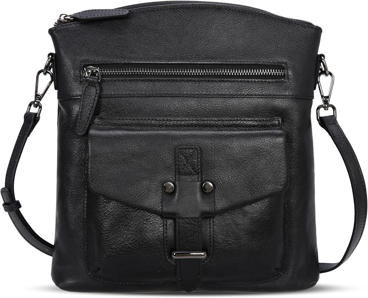 HESHE Leather Crossbody Bags for Women Satchel Purses Shoulder Purses and Handbags Cross Body Bag with Multi Pockets