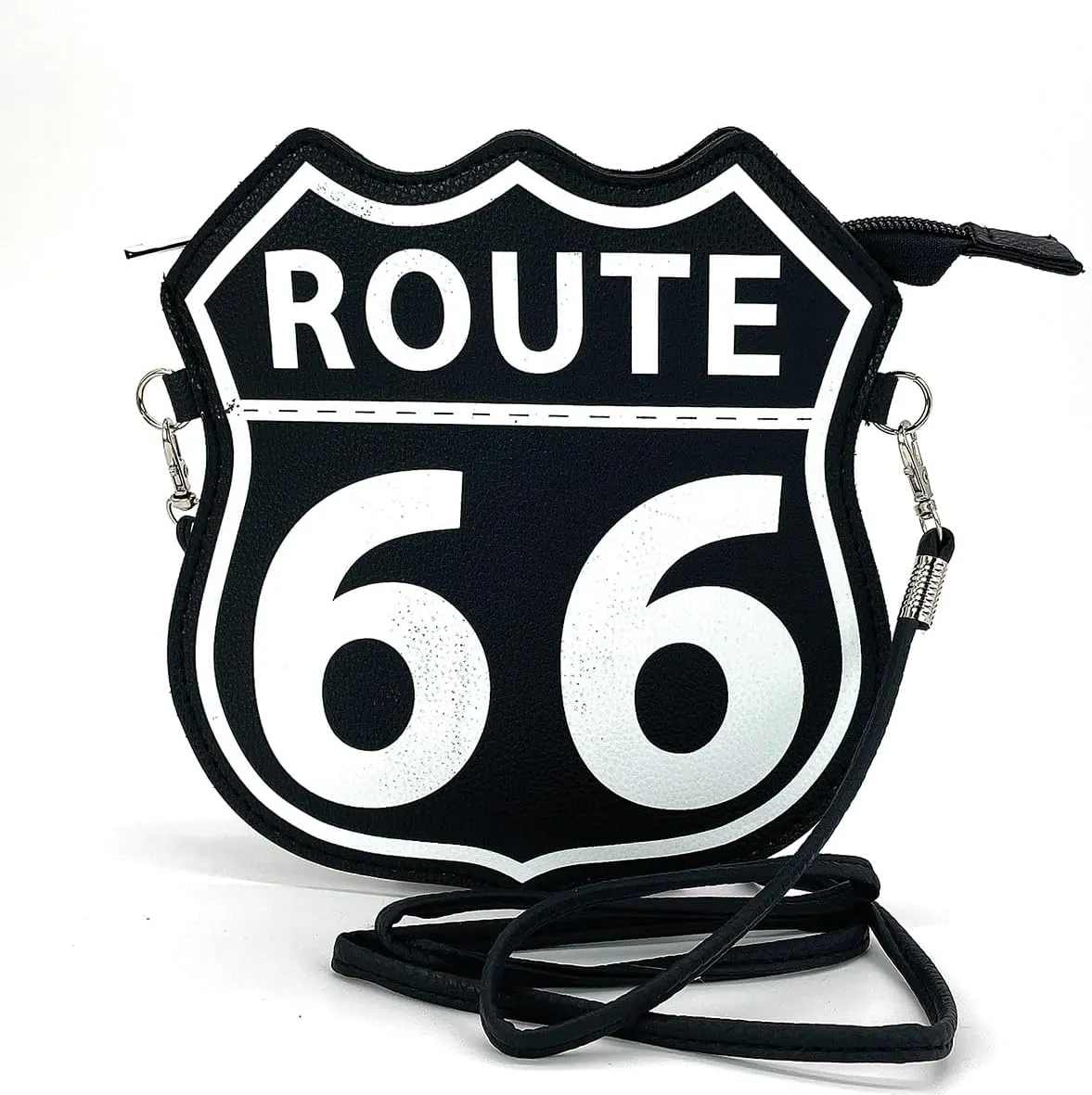 Historic Route 66 Emblem Crossbody Bag for Women, Black