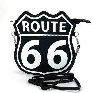 Historic Route 66 Emblem Crossbody Bag for Women, Black