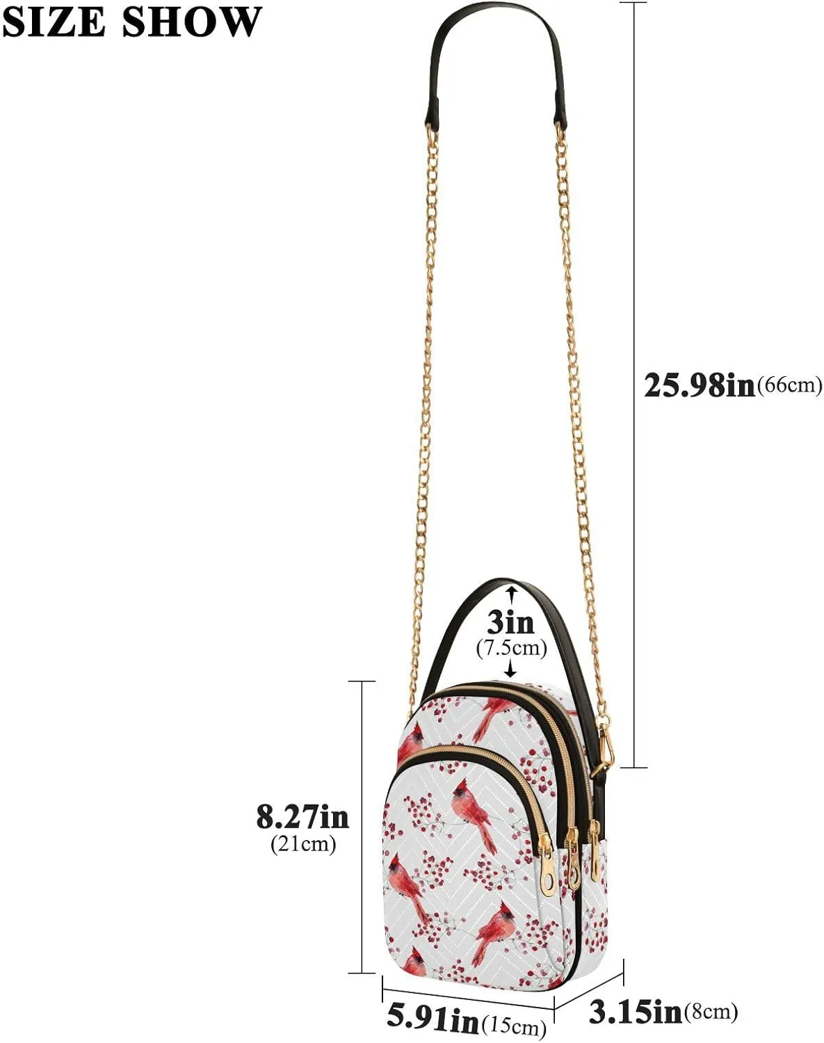 Holiday Festive Cell Phone Purse Crossbody Handbag Durable Shoulder Bag Travel Pouch