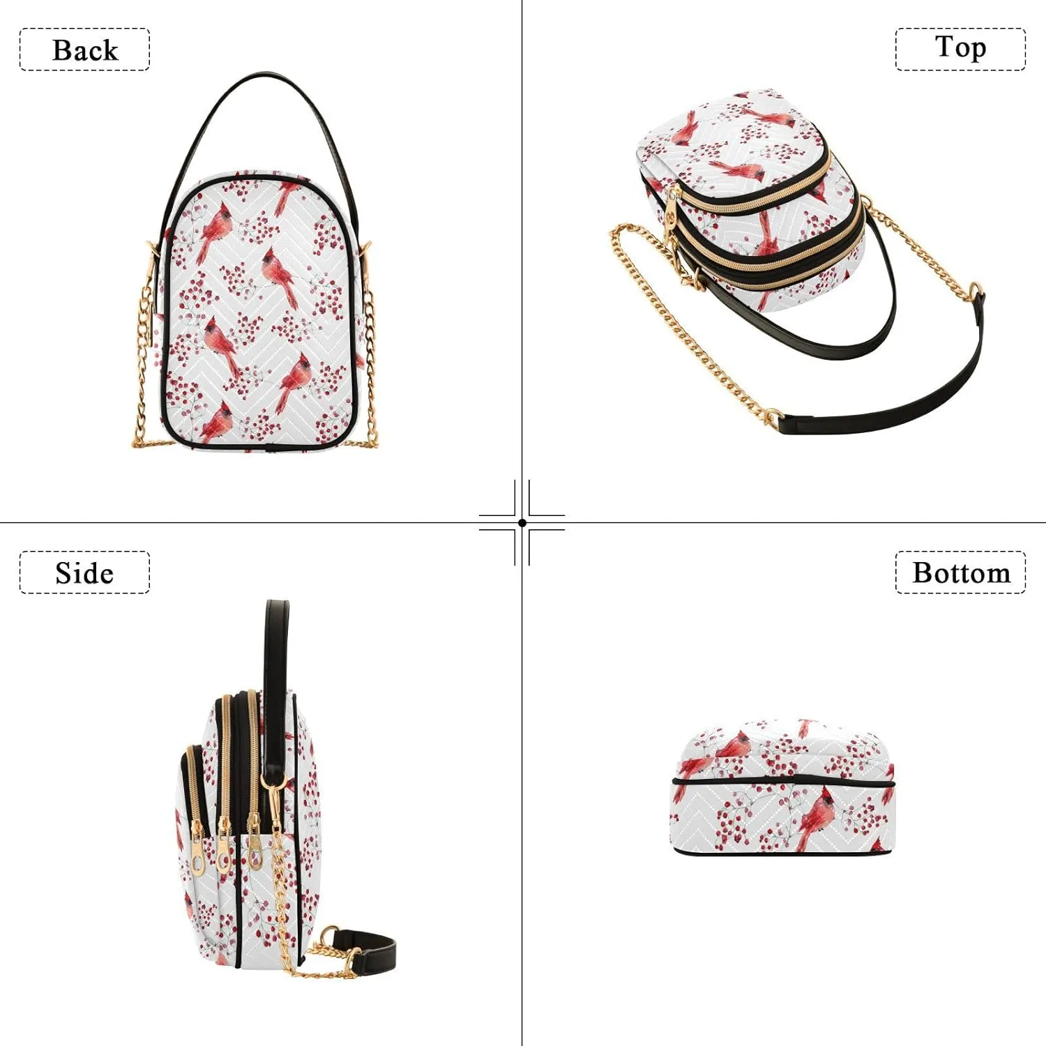 Holiday Festive Cell Phone Purse Crossbody Handbag Durable Shoulder Bag Travel Pouch