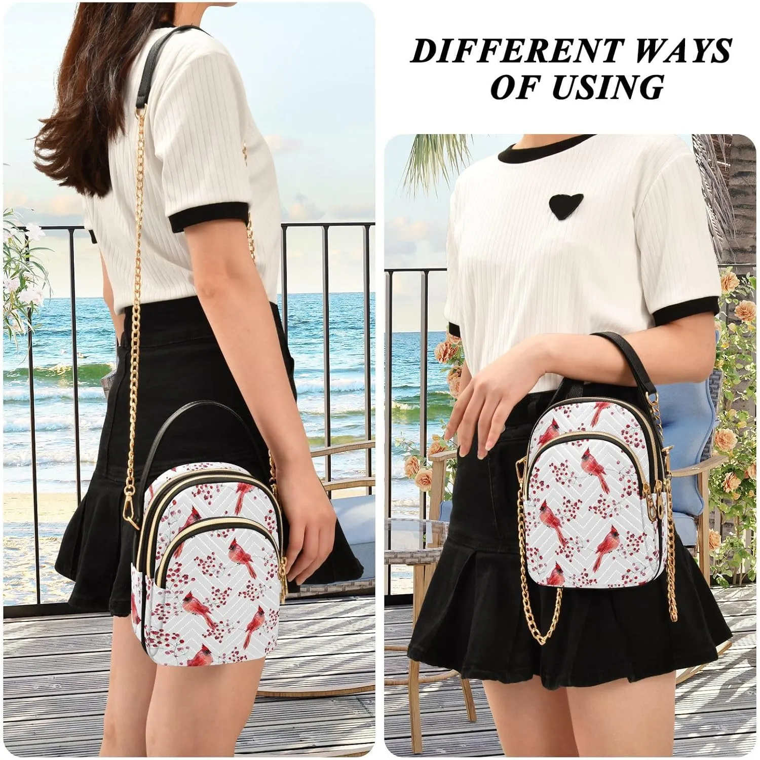 Holiday Festive Cell Phone Purse Crossbody Handbag Durable Shoulder Bag Travel Pouch