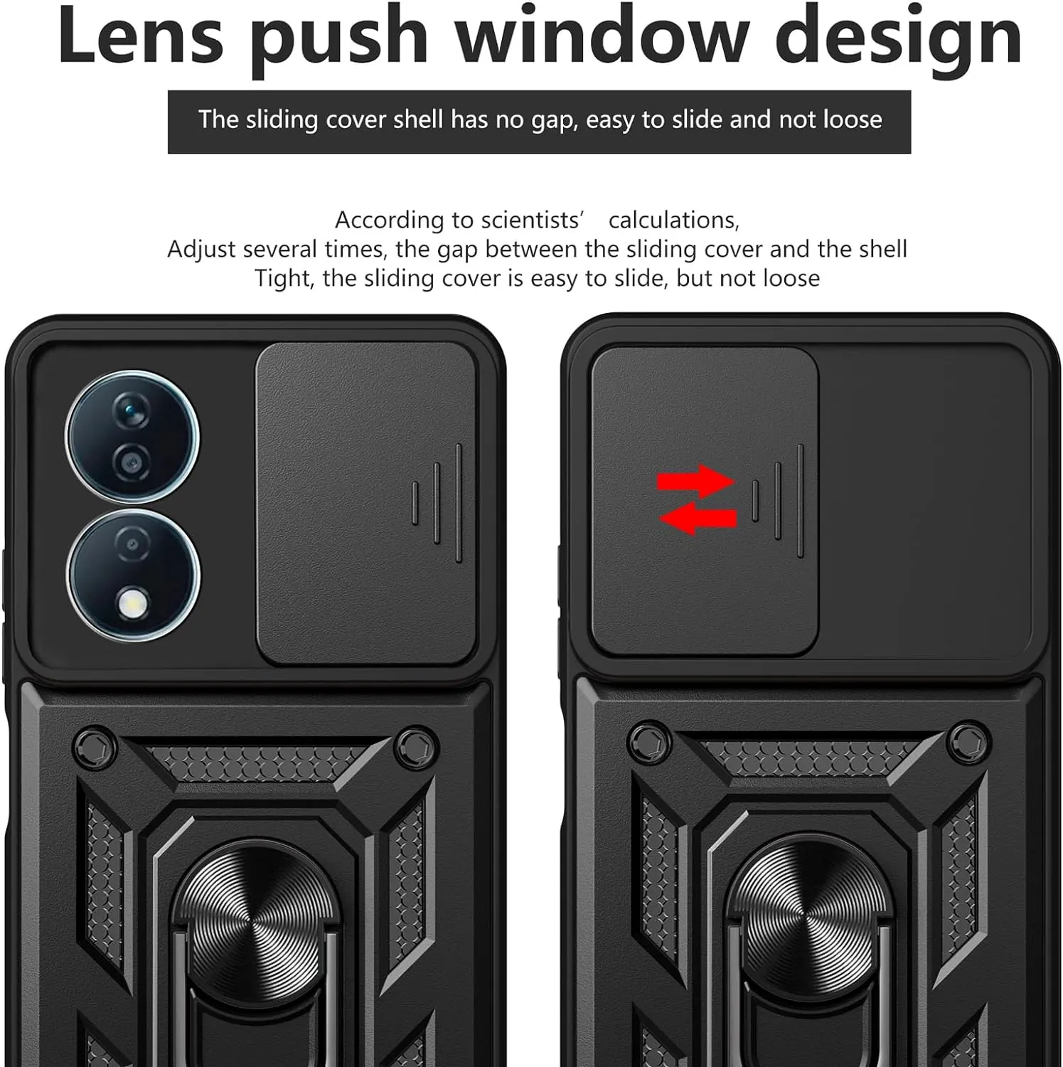 Honor X7b Case Shockproof Ring Stand Phone Camera Lens Cover