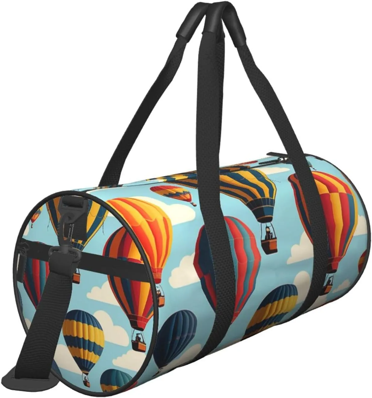 Hot Air Balloons Printed Travel Bag,Round Personal Item Storage bag,Foldie Duffel Bag for Traveling Vacation,Fitness,Sports