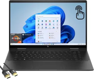 HP Envy x360 2-in-1 Touchscreen Laptop, 15.6" FHD IPS Display, AMD 8-Cores Ryzen 7 7730U, 16GB RAM, 1TB PCIe SSD, Backlit KB, WiFi 6E, Bluetooth, Webcam, HDMI, USB-C, PDG HDMI Cable, Win 11 Pro