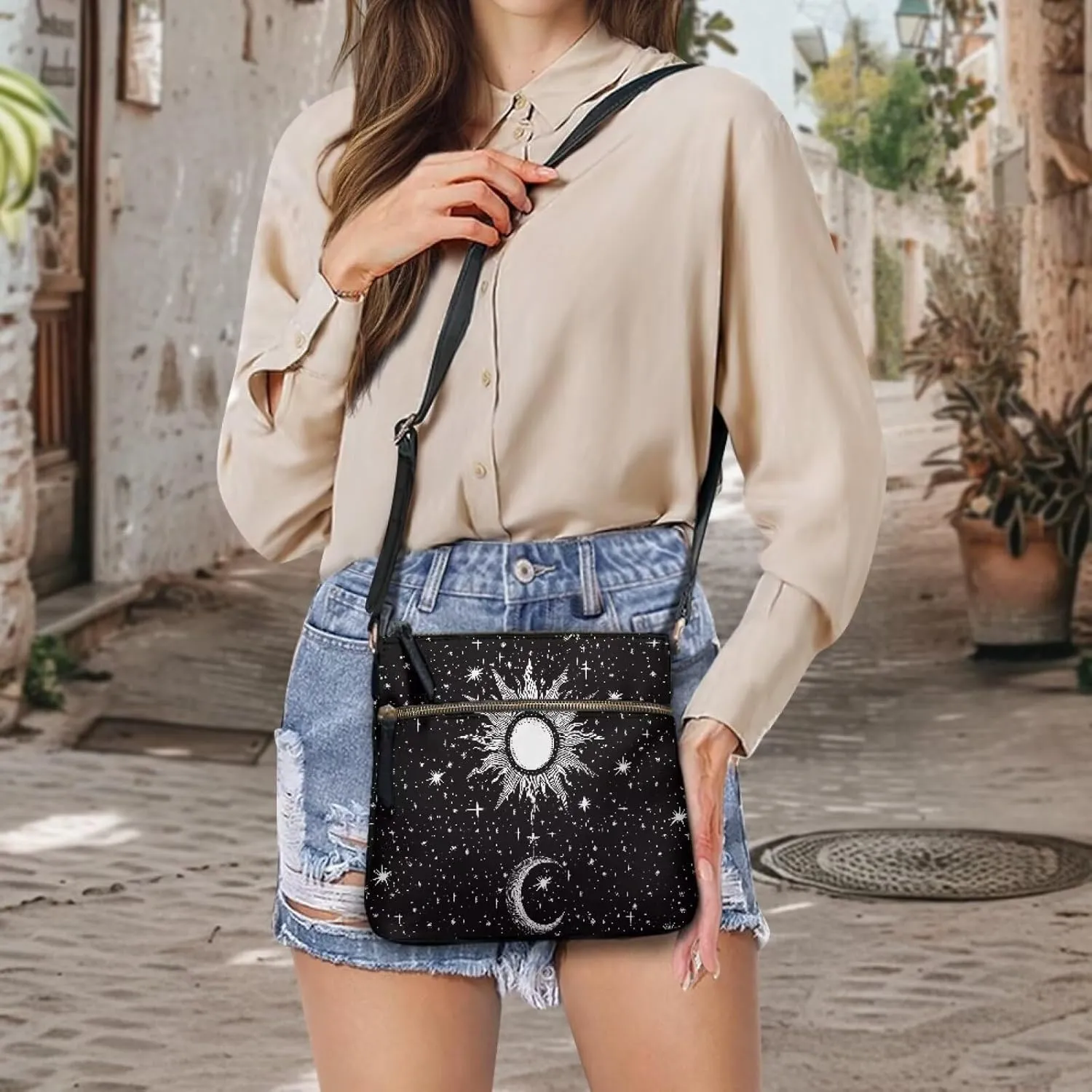 HUGS IDEA Crossbody Bag for Women Leather Handbag Sling Bag Large Hobo Bag Cell Phone Bag