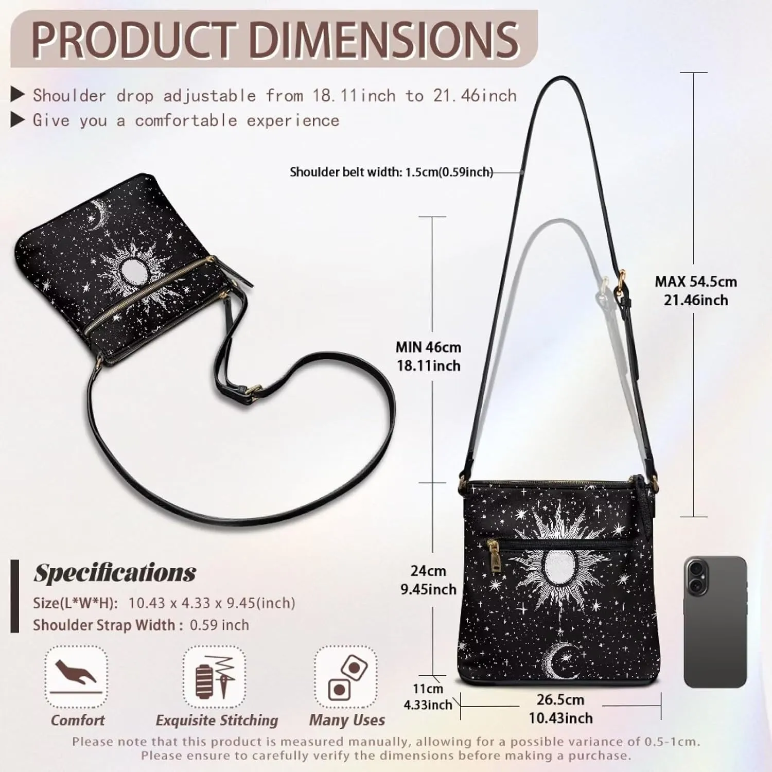 HUGS IDEA Crossbody Bag for Women Leather Handbag Sling Bag Large Hobo Bag Cell Phone Bag