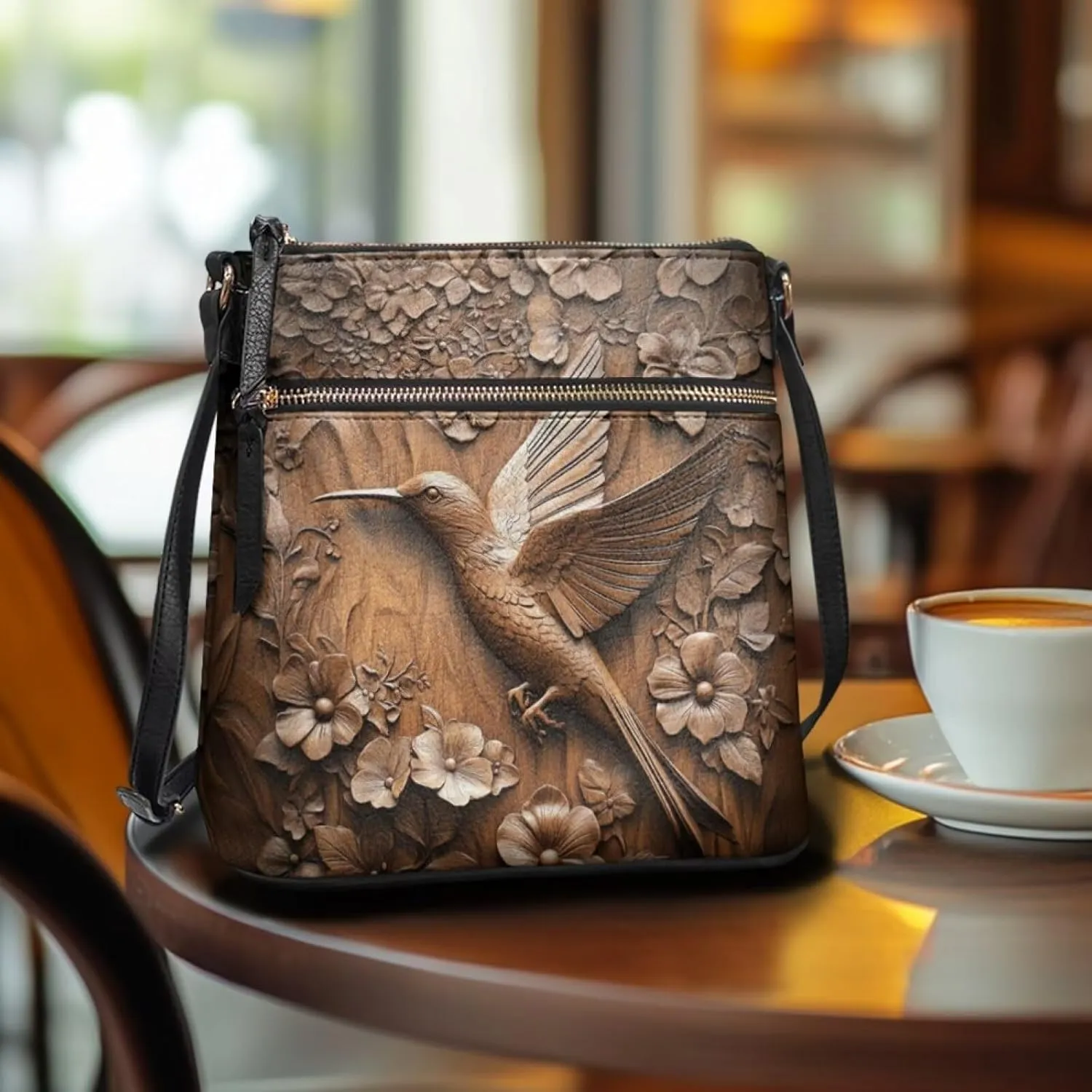 HUGS IDEA Crossbody Bag for Women Leather Handbag Sling Bag Large Hobo Bag Cell Phone Bag