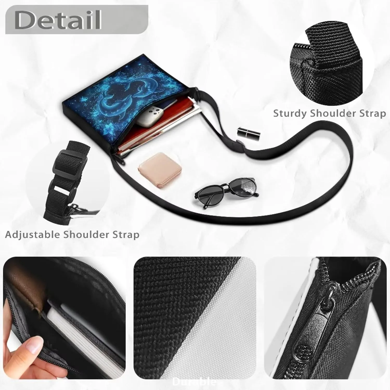 HUGS IDEA Messenger Bag for Women Crossbody Purse for Work Shoulder Handbags with Shoulder Strap