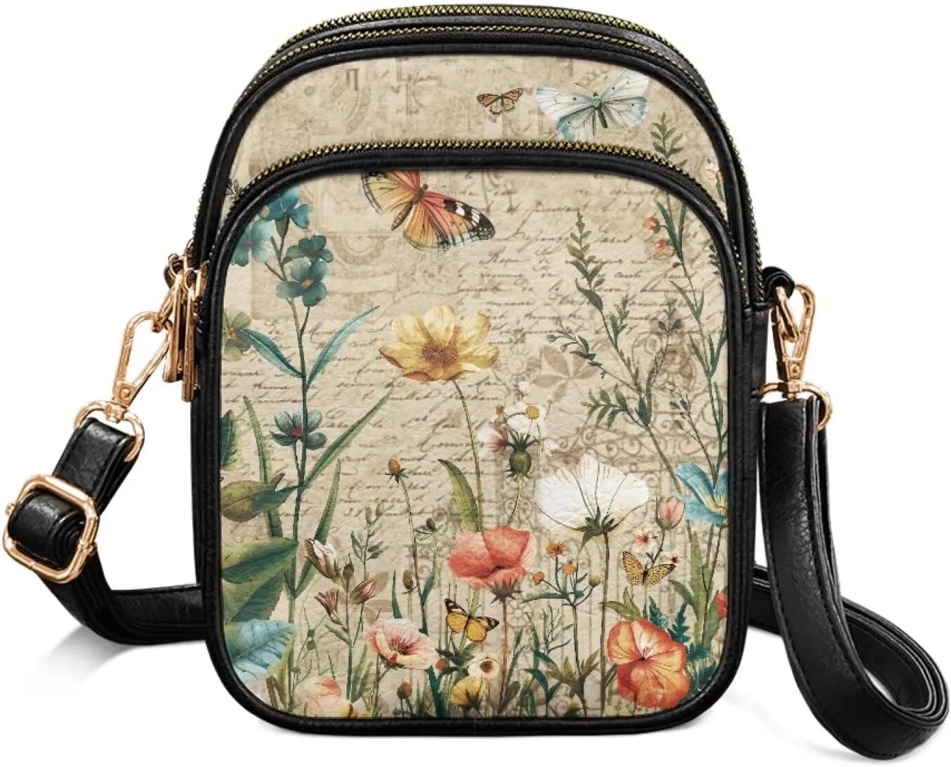 HUGS IDEA Small Women's Crossbody Bag Cell Phone Purse with Adjustable Shoulder Strap for Work Travel