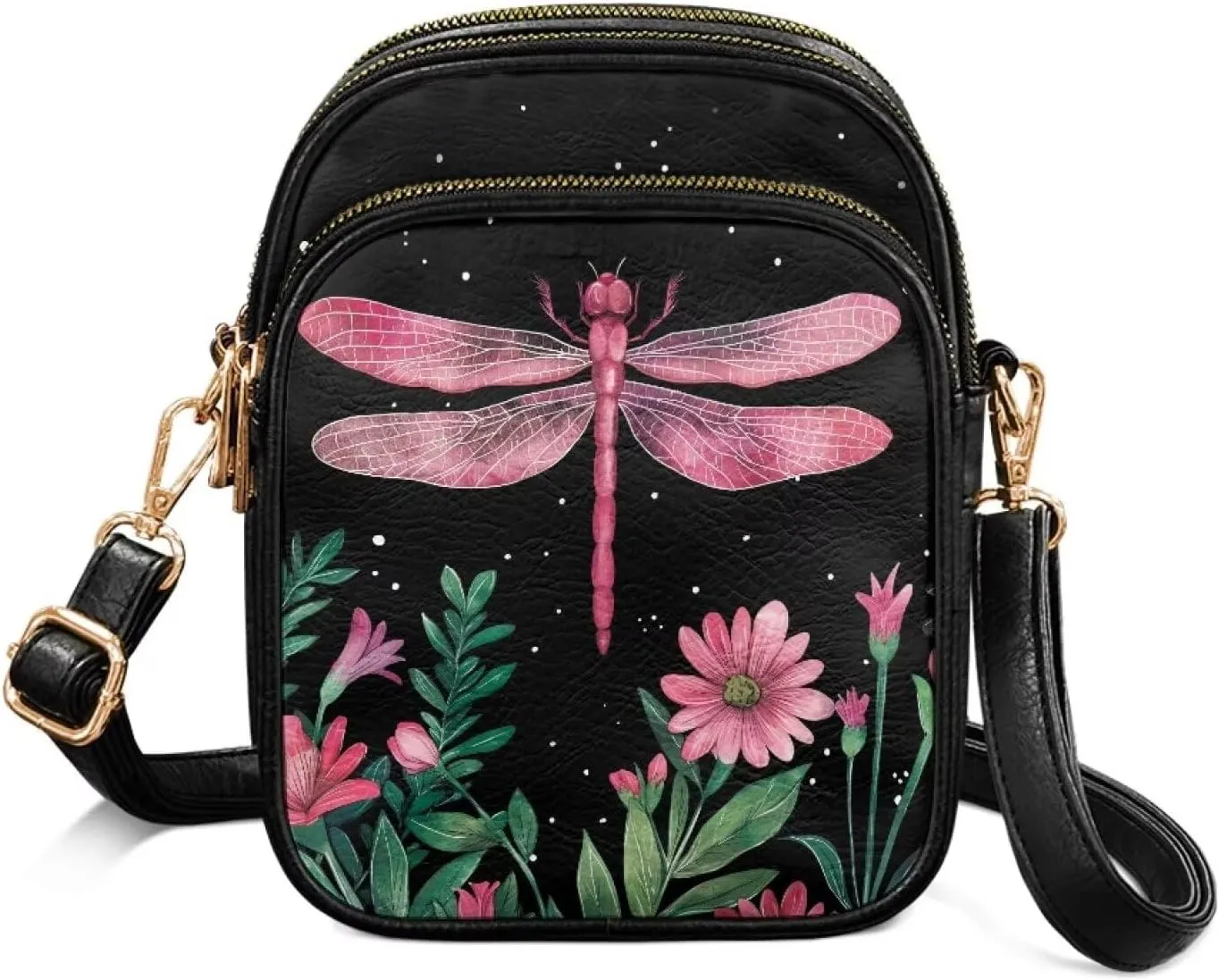 HUGS IDEA Small Women's Crossbody Bag Cell Phone Purse with Adjustable Shoulder Strap for Work Travel