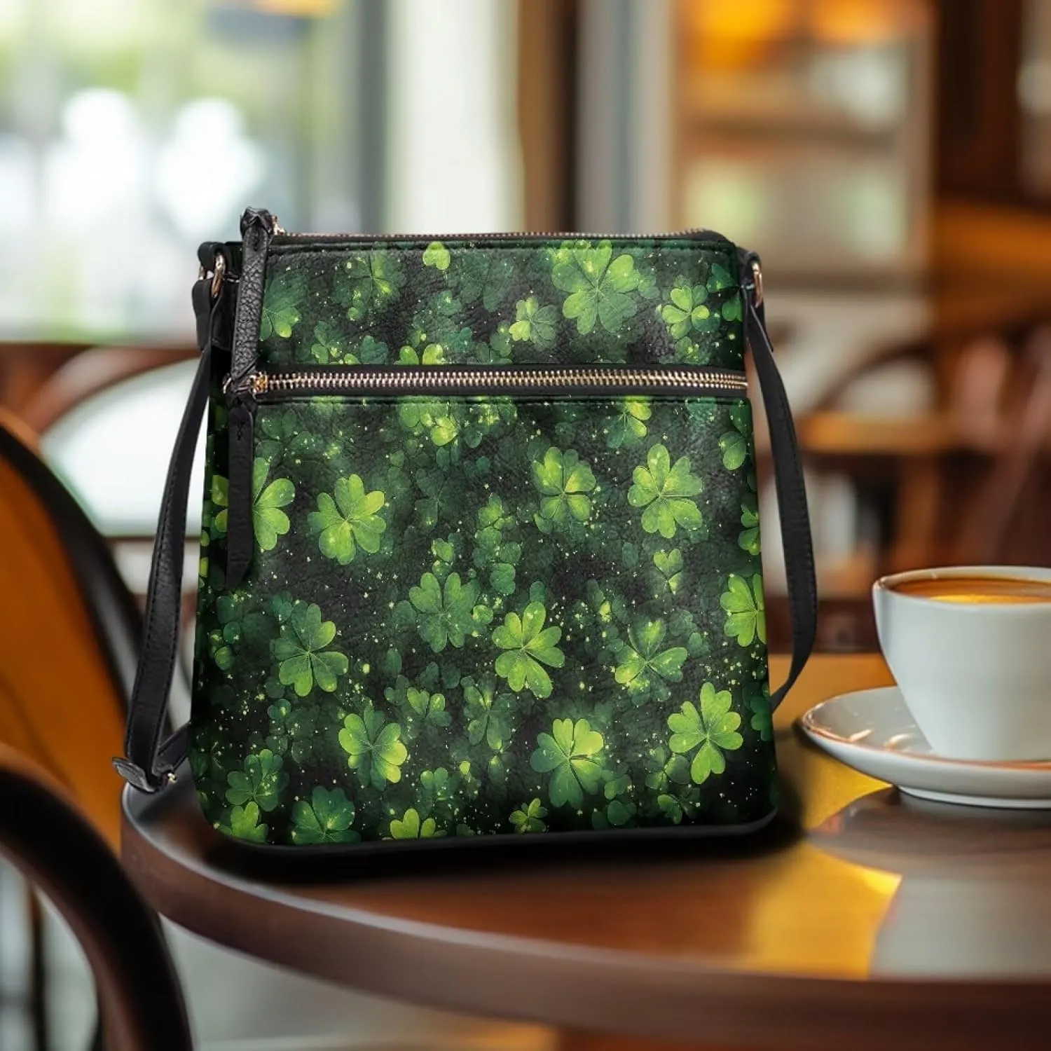 HUGS IDEA St Patrick's Day Crossbody Bag Fashion Shoulder Handbag for Holiday Party Bucket Bag