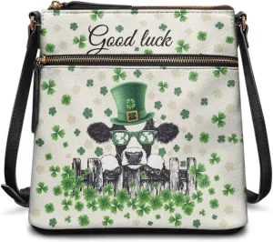 HUGS IDEA St Patrick's Day Crossbody Bag Fashion Shoulder Handbag for Holiday Party Bucket Bag