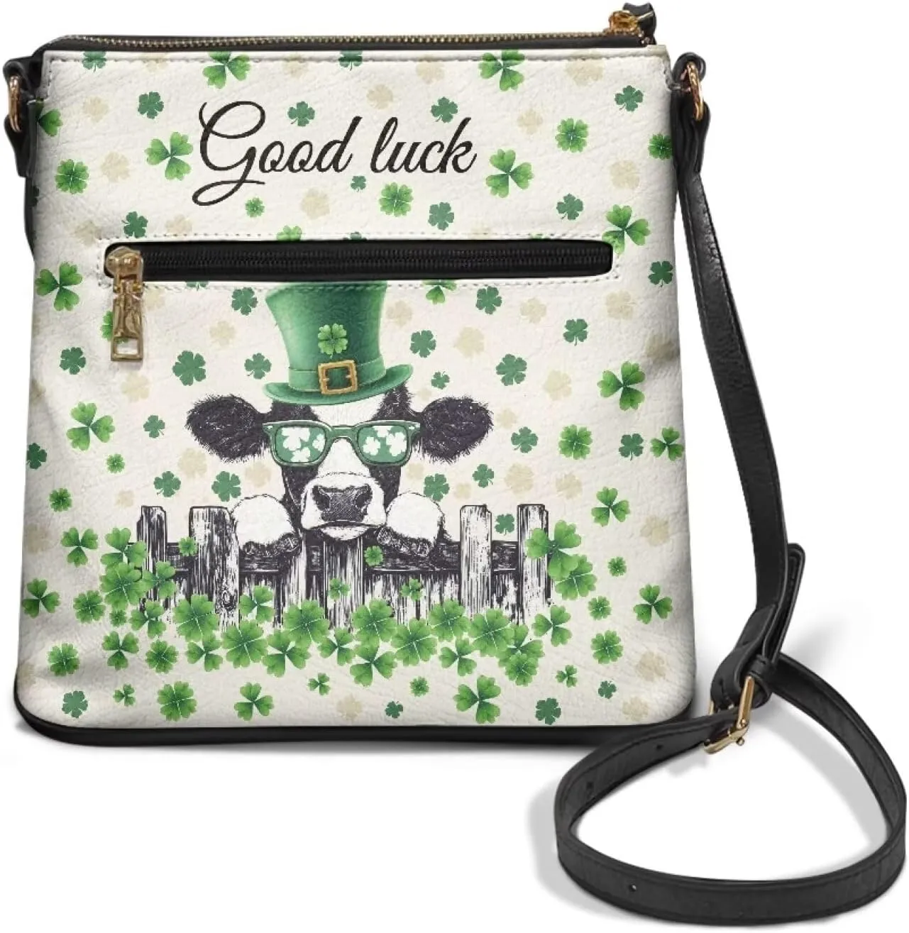 HUGS IDEA St Patrick's Day Crossbody Bag Fashion Shoulder Handbag for Holiday Party Bucket Bag
