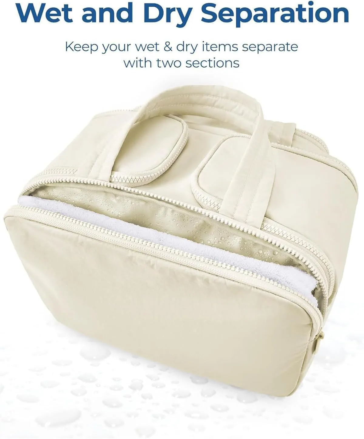 Humidity Travel Cosmetic Bag, Humidity Large Capacity Wide-Open Travel Cosmetic Bags, Humi-dity Toiletry Bag, 0.6lb Ultra Lightweight Toiletry Organizer with Handle for Traveling (Blue)