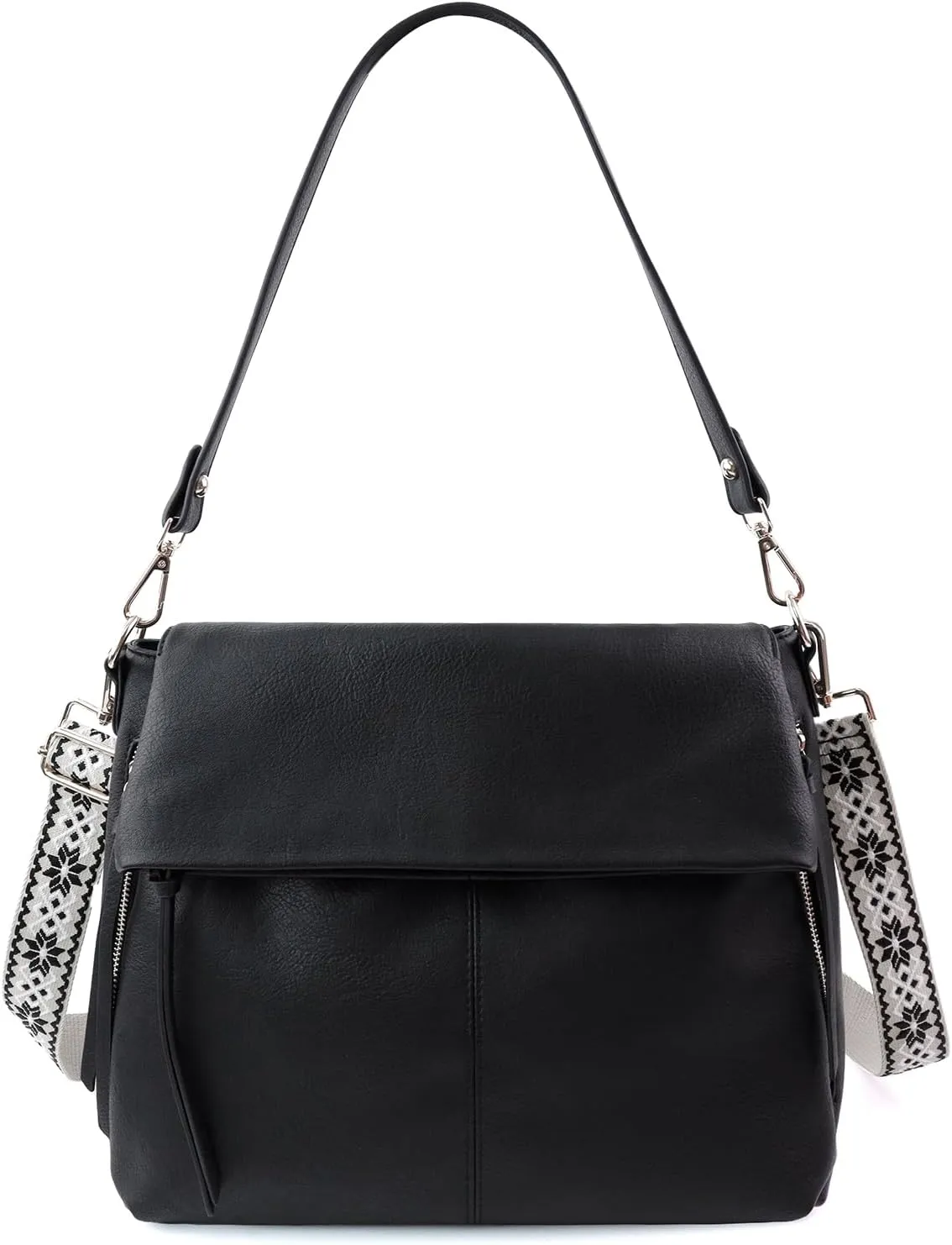 IBEE Large Hobo Crossbody Bags for Women Vegan Leather Crossbody Purse Womens Shoulder Bag with Multiple Zippers