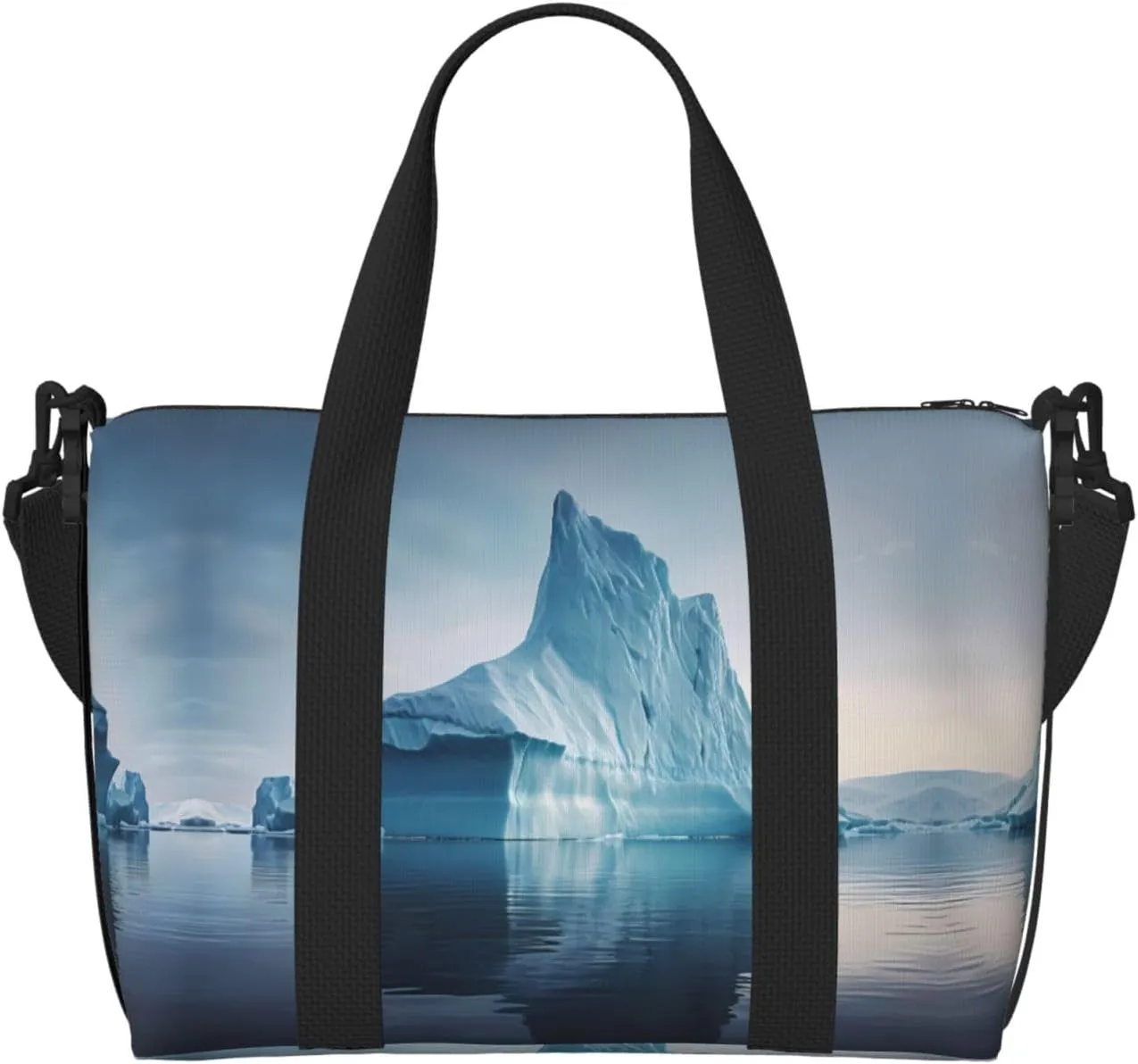 icebergs Crossbody handbag, travel casual handbag, suitable for work, travel, fitness, tourism, women's zipper storage bag,