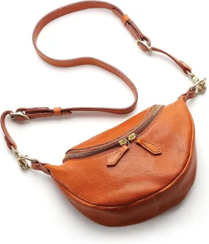IJUN Handmade Vintage Small Crossbody Purse for Women - Full Grain Oil Vegetable Tanned Leather Shoulder Bag S Size