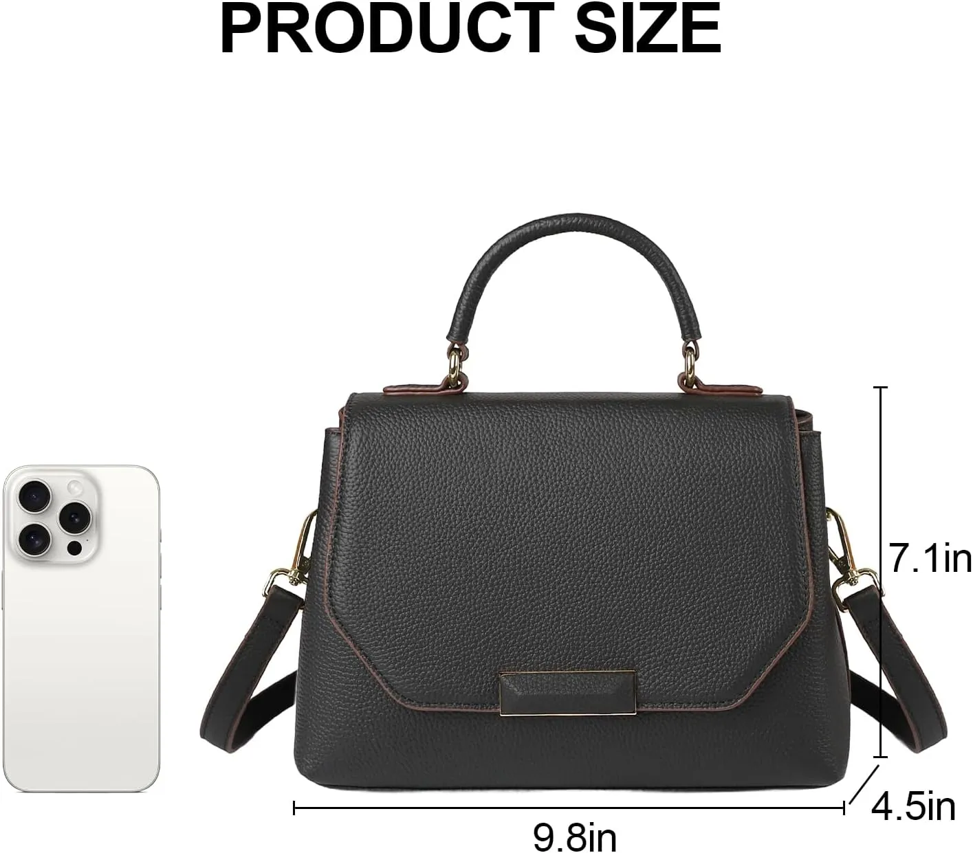 imeetu Purses for Women Leather Shoulder Bag with Zipper and Crossbody Bags Medium Size